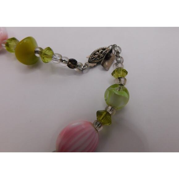 Necklace Iris Lane Glass Bead Beautiful 925 Stainless Steel Clasp - Picture 6 of 8